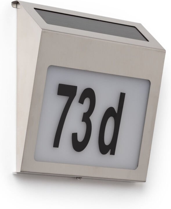 LED-Wandleuchte Aussen Solar aus Metall für Hausnummerierung Barua 6500K Kaltweiß