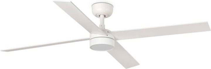 Faro Rudder Großer Deckenventilator mit 4 Flügeln, mattweiß, mit Licht 2700 – 4000 – 6500 k