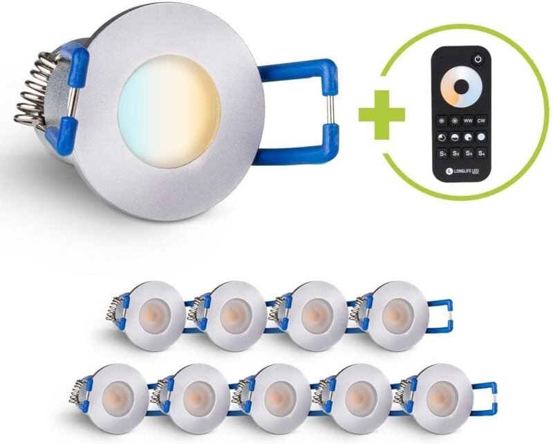 Einbaustrahler Mini Livorno 3W CCT 2700K-6500K IP65 - Farbe: silber - Anzahl: 10x