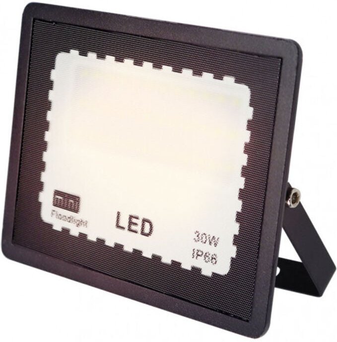 Fabrilamp - Flutlichtstrahler zircon 30w 4000k schwarz 3000lm 11,5x14x2,3 cm ip65