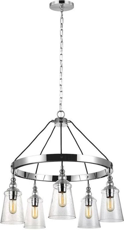 Thumbnail - Loras Feiss 5-flammiger Kronleuchter Chrom