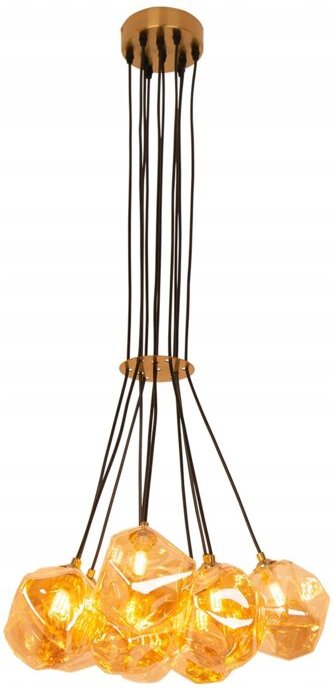 Deckenleuchte Hängeleuchte Kronleuchter für Wohnzimmer Esszimmer Gold 10 Glaskugeln