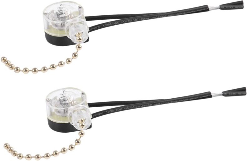 2X Beleuchtung Deckenventilator Lichtschalter mit Reissverschluss 3A 250VAC 6A 125VAC