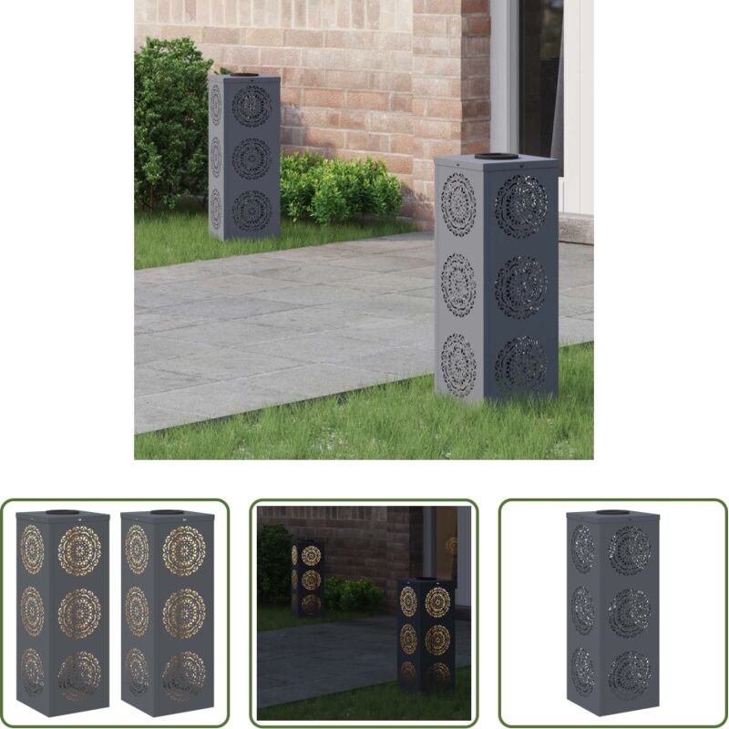 Wegeleuchten - Solar LED Weg Licht 2 pcs Anthrazit Kalt gewalzter Stahl