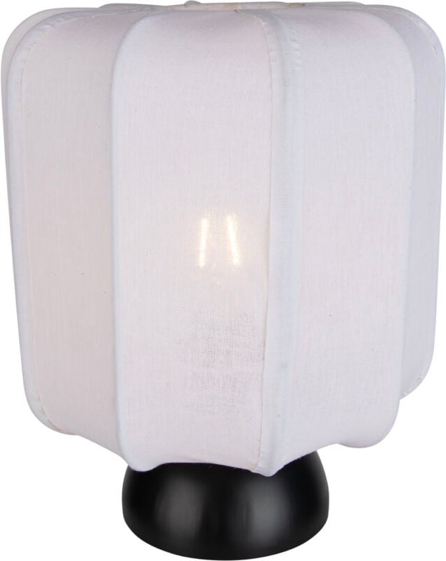 Japandi Tischleuchte schwarz mit weißem Schirm - Nori