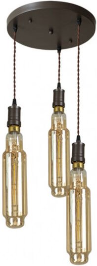 FABRILAMP Elio Lampe 3xe27 Braun/Amber Glühbirnen enthalten 24w 3000k 1920lm Regx30x30 Cm