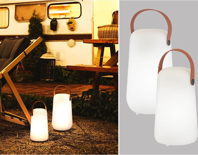 Meinewunschleuchte - 2er set Outdoor Akku Tischlampen ohne Kabel mit Fernbedienung & rgb