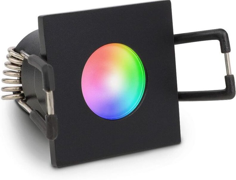 Einbaustrahler Mini Livorno eckig 3W IP65 durchverbindbar - Lichtfarbe: RGB+3000K - Farbe: schwarz matt