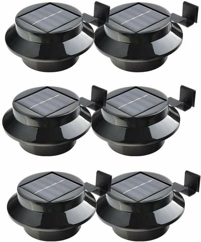 Wasserdichte Solar-Außenleuchten, 6er-Set solarbetriebene LED-Leuchten für Dachrinne, Zaun, Dach, Fallrohr, Garten, Hof,...