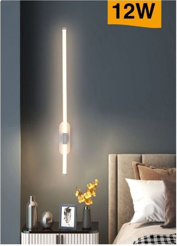Trade Shop Traesio - Trade Shop - led Wandleuchte 12 Watt Langes Rohr Modernes Weiß Kalt Warm Natur Licht E80 -