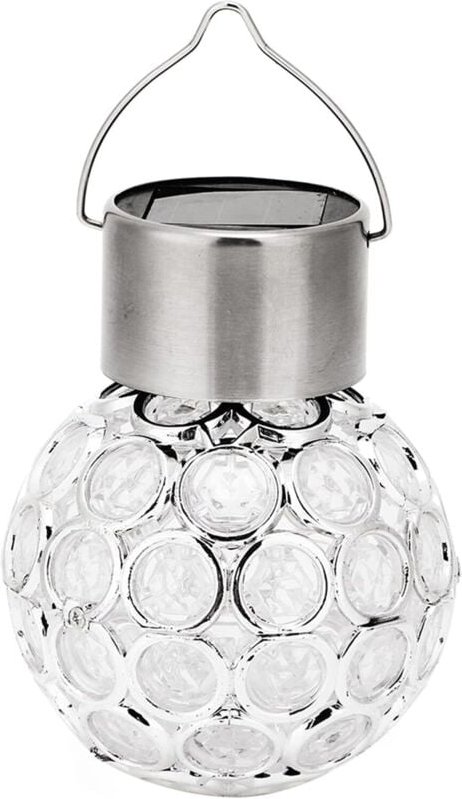 Solar-Hängeleuchte, wasserdichte, kugelbetriebene, rissige Glaskugel, dekorative Außenleuchten für Garten, Hof, Terrasse...