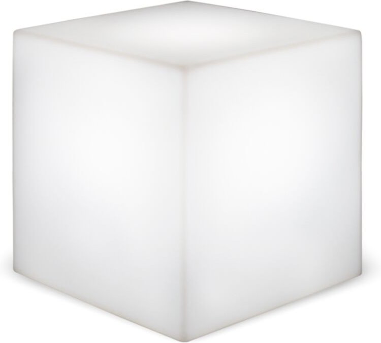 CUBY 40 cm Dekorativer Leuchtwürfel, sehr widerstandsfähig. Kabel mit kaltweißem LED-Licht. Hergestellt in Spanien.