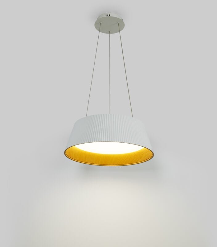 Barcelona Led - led Pendelleuchte in Holzoptik cct 24W ø46cm