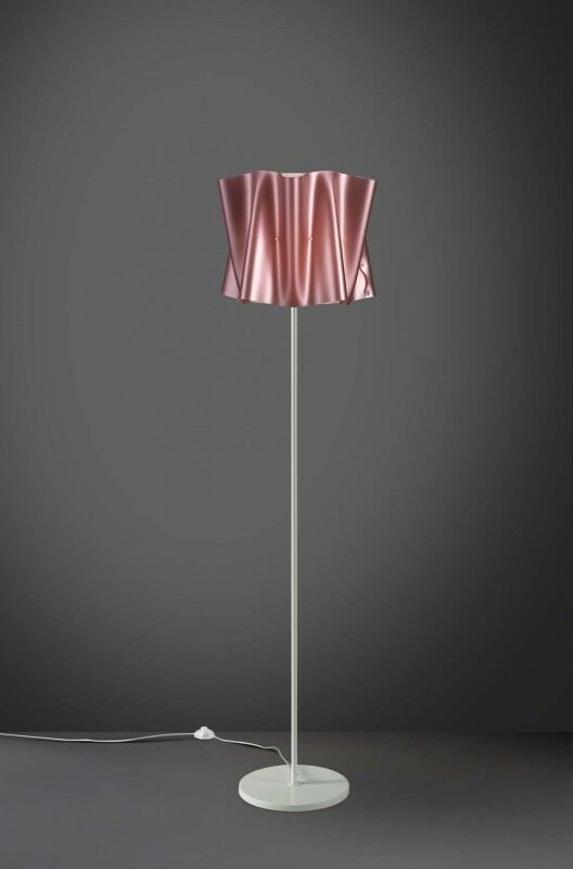 Linea Zero - Stehlampensockel und -stiel aus Metall folio Lampenschirm Rosa Durchmesser 40x H164 cm