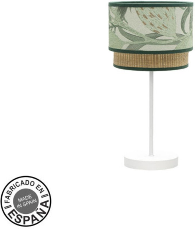 Tischleuchte de Peq. Congo 1xe14 Weiß/natur-grün - Fabrilamp