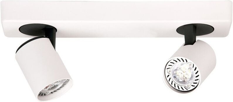 Elvira - Moderne Scheinwerfer Weiß, Schwarz 2 Licht mit Aluminium, Weißer Farbton, GU10 - Italux