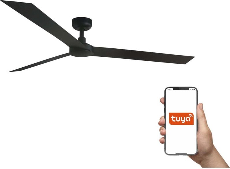 Faro Cruiser XL 3-Blatt-Deckenventilator Mattschwarz Tuya Smart System