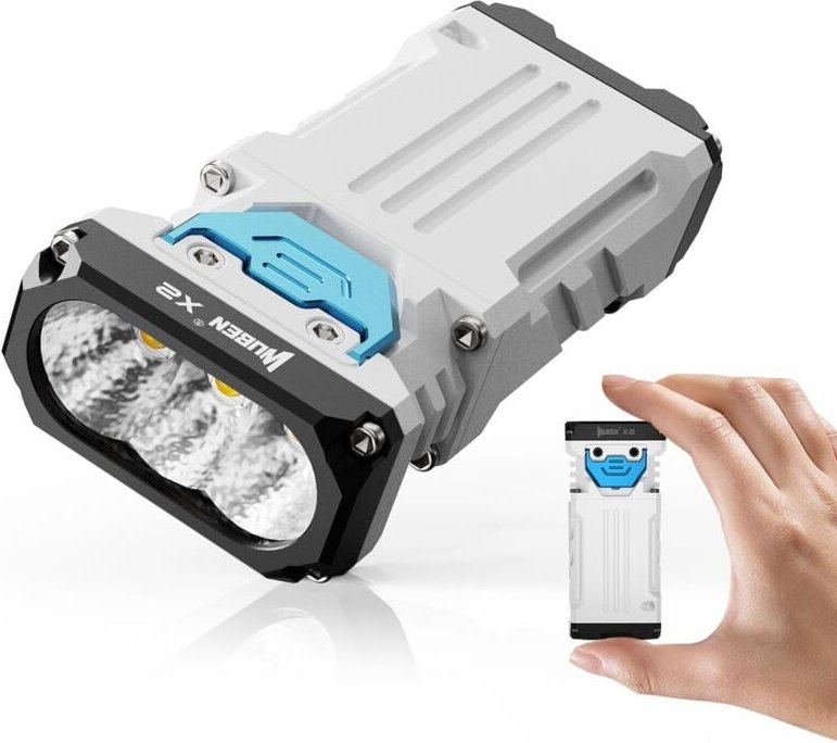 X2 LED-Taschenlampe, Mini-USB-C-wiederaufladbare Taschenlampe 2500 Lumen, 6 Modi, IP68 wasserdichte tragbare Taschenlamp...