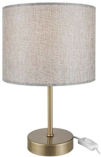 Tischlampe Flora ASZ1496 mit zylindrischem Lampenschirm aus sandfarbenem Stoff