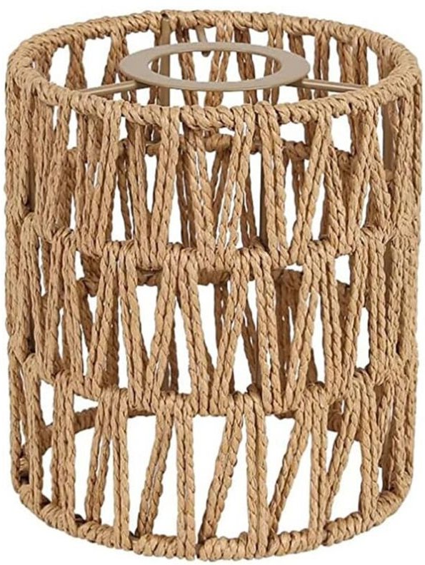 Boho Shades Ersatz 5,9 In Höhe Anhänger Leuchter Schatten Decke Fan Licht Abdeckungen Zylinder Gewebt Lampenschirm