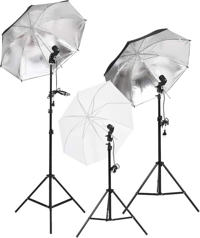 vidaXL Fotostudio-Beleuchtung Set mit Stativen & Schirmen