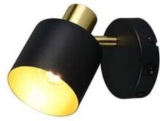 Wandleuchte Wandlampe Flurleuchte Schalter Schwarz-Gold beweglicher Spot H 17 cm