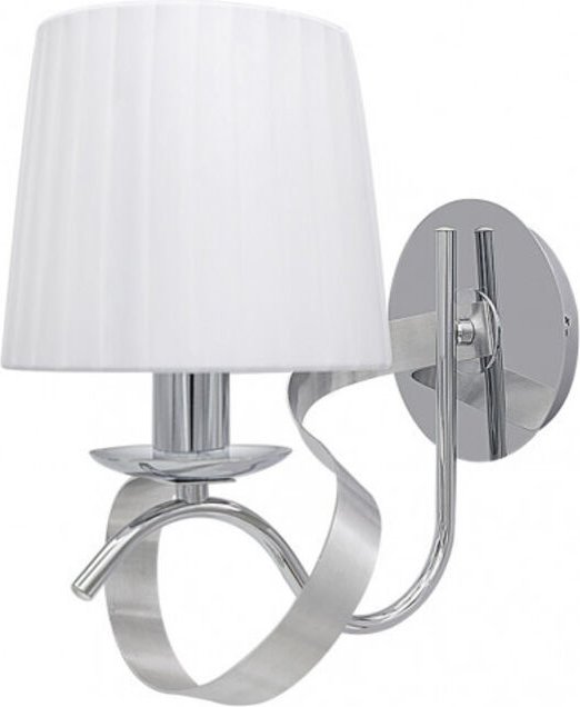 Wandleuchte baeza 1xe14 chrom weiß lampenschirm 34x15x25 cm