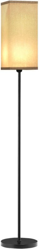 Stehlampe, Moderne Stehleuchte mit Fußschalter, Schirm mit Leinenoptik, Standlampe für Wohnzimmer, Schlafzimmer, exkl.Gl...