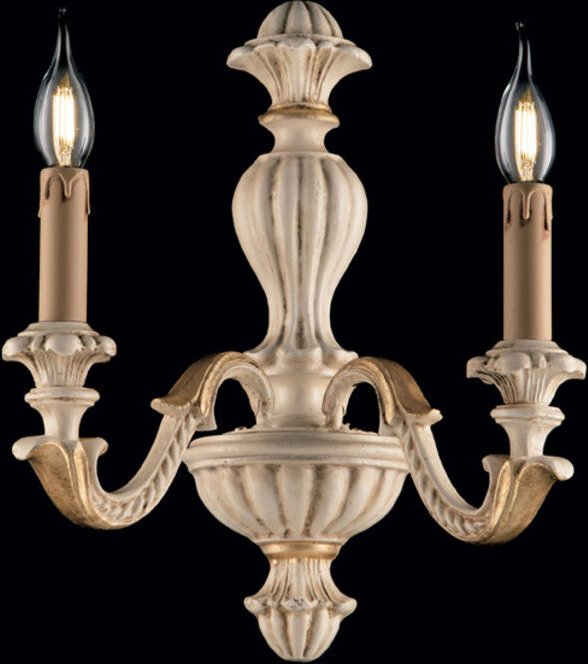 Leonardo - Wandleuchte aus Elfenbeinholz und Blattgold 2 Lichter .29 - P.19 - BL180-AP2-AV - Bonetti Illumina