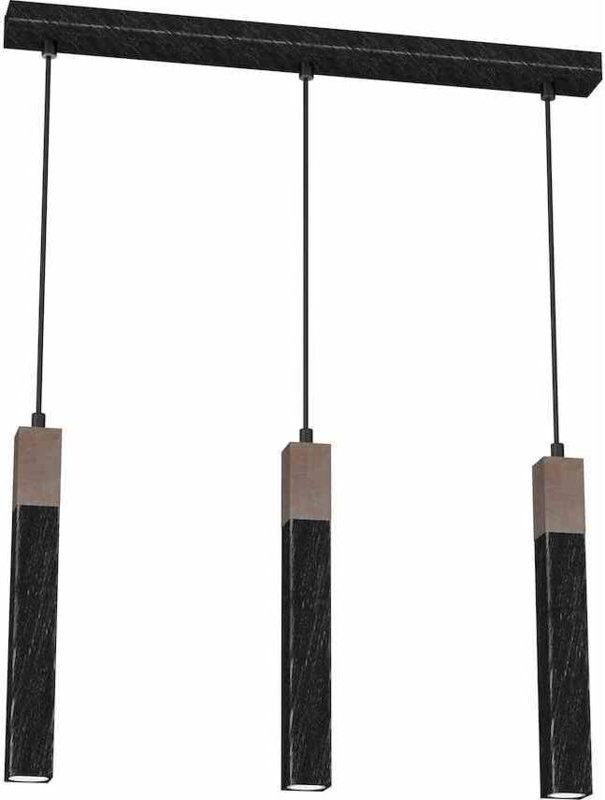 Milagro SOLO MLP7470 Kronleuchter-Pendelleuchte, Antik-Schwarz / patiniertes Holz