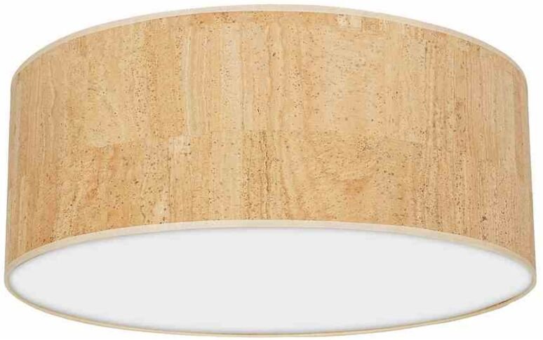 CORK Deckenleuchte Weiß/Kork 3xE27 Ø50cm