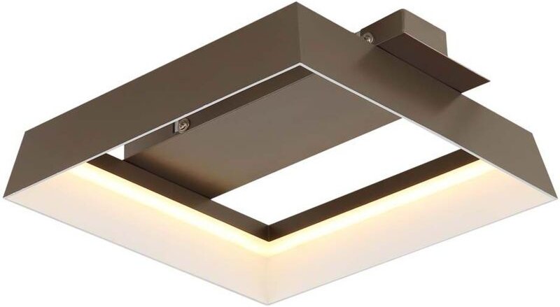 Thumbnail - LED Deckenleuchte Deckenlampe Wohnzimmerlampe Metall kaffeefarben opal L 26 cm