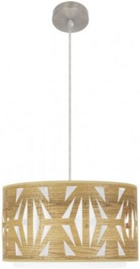 FABRILAMP Pendelleuchte 1xE27 Modell Katerina Nickel/Licht Holz Dimmbar