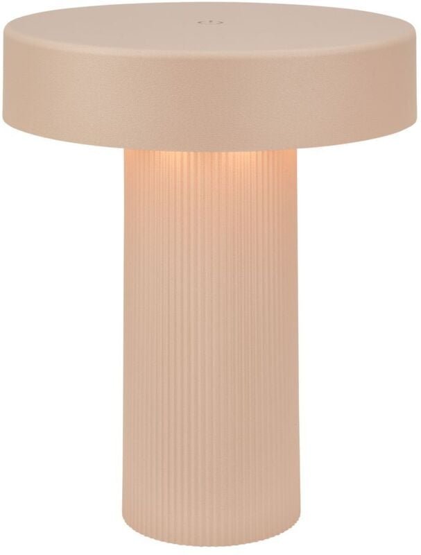 Briloner LED Tischlampe Kabellos 16x20cm 3W 300lm 2700K Warmweiß Dimmbar Beige - Tischleuchte Wohnzimmer Schlafzimmer Ba...