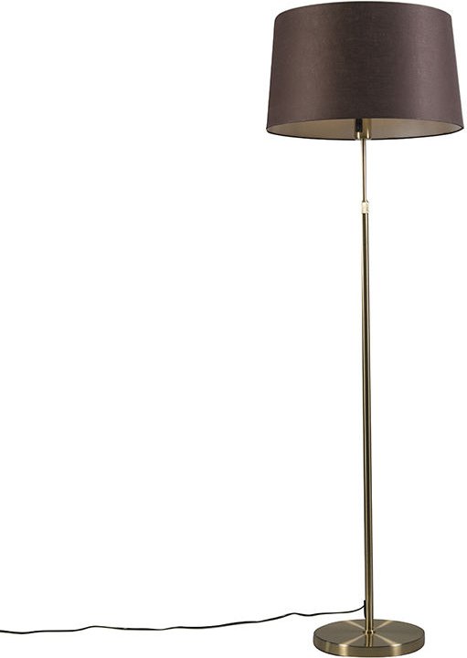 Stehleuchte gold / messing mit Schirm braun verstellbar 45 cm - Parte