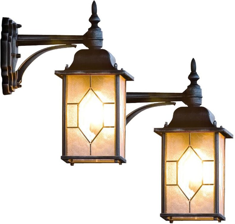 Konstsmide - 2er-Set hängende Wandleuchten milano, E27, Bleikristalloptik, IP23