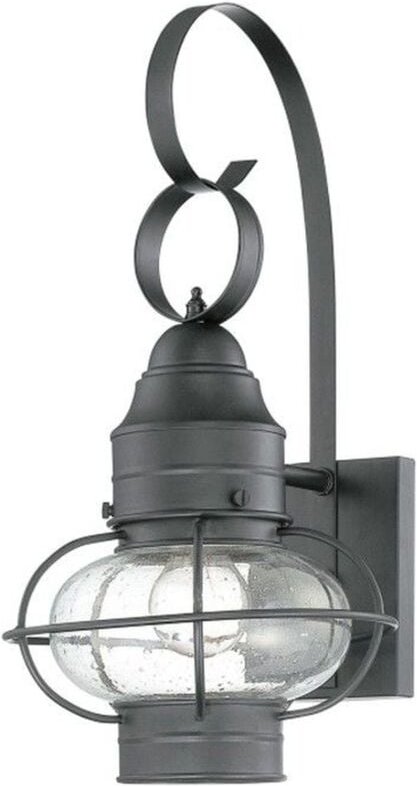 Licht-erlebnisse - Außenleuchte Wandlampe Vintage E27 h: 45 cm Schwarz Laterne Haus Garten außen