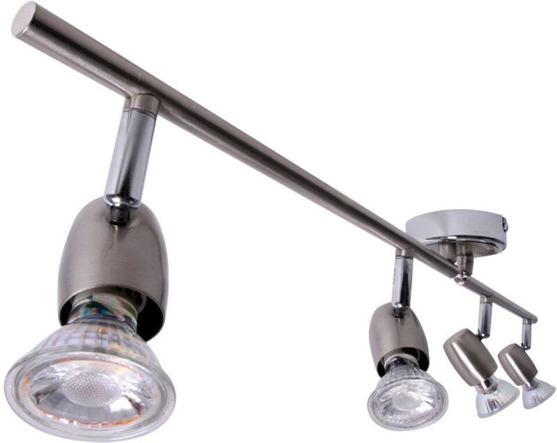 Thumbnail - Lampe Wesley led Spotrohr 4flg eisen/chrom 4x LED-PAR51, GU10, 5W LED-Reflektorlampen inklusive, (380lm, 3000K) Arme dre...