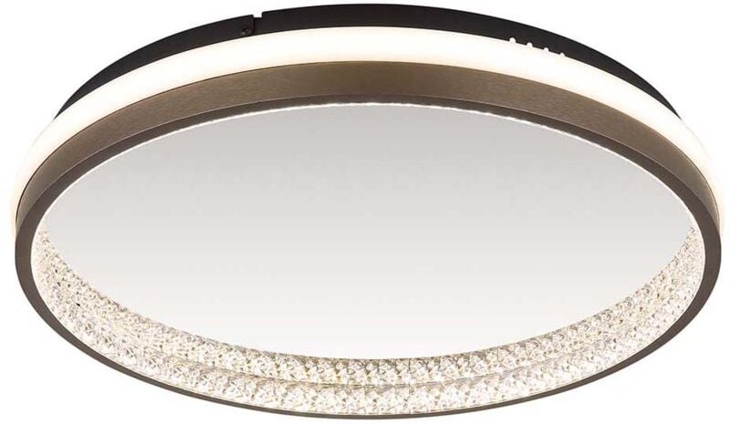 Globo Lighting - Deckenlampe Deckenleuchte Wohnzimmerlampe grau Kristalle 3 Stufen led d 39,7 cm