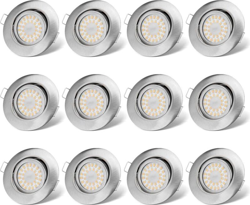 LED Einbaustrahler 230V Flach Dimmbar LED Spots 3 stufe Dimmbar 6W IP44 Bad Einbauleuchten Deckenspots Deckenstrahler,Wa...