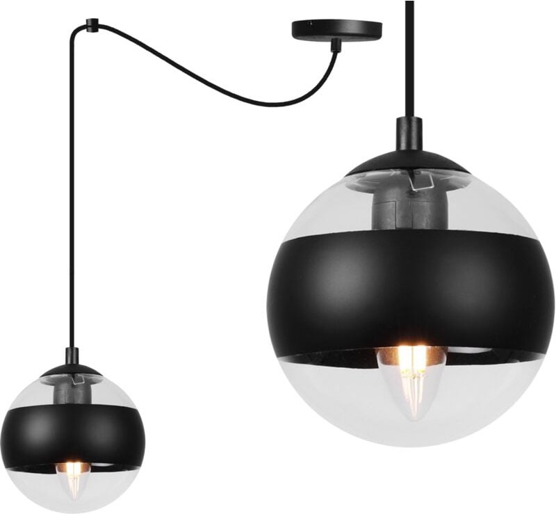 Toledo Spider Hängelampe Schwarz 1 Flacher Schwarzer Lampenschirm E14