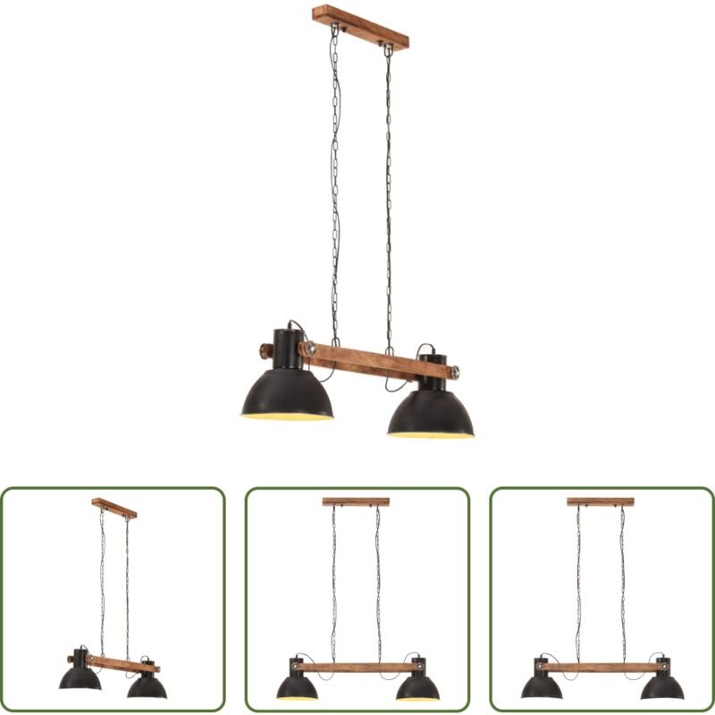 vidaXL Wohnzimmer Lampe - Hängelampe Industriestil 25 W Schwarz 109 cm E27