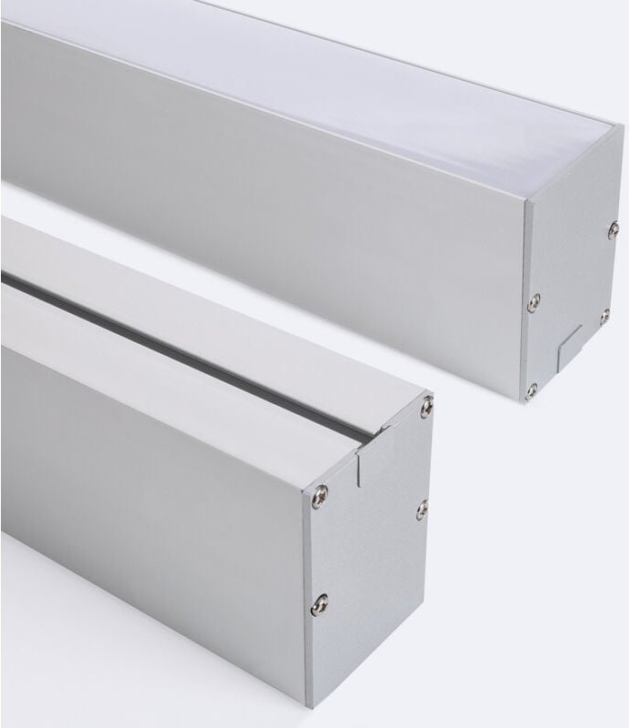 Aluminiumprofil Sixe Oberfläche und Aufhängung mit durchgehender Abdeckung für led Streifen bis 22mm Aluminium 2 m Weiß ...