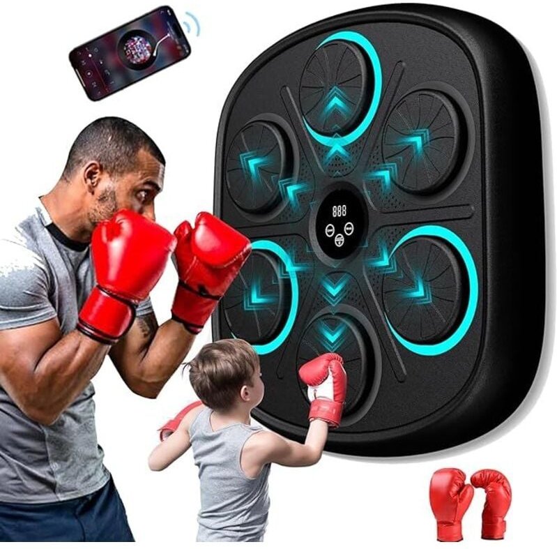 Musik Boxing Machine, Bluetooth Intelligente Boxmaschine Zur Wandmontage, Boxen Training Geräte mit Boxhandschuhen für K...