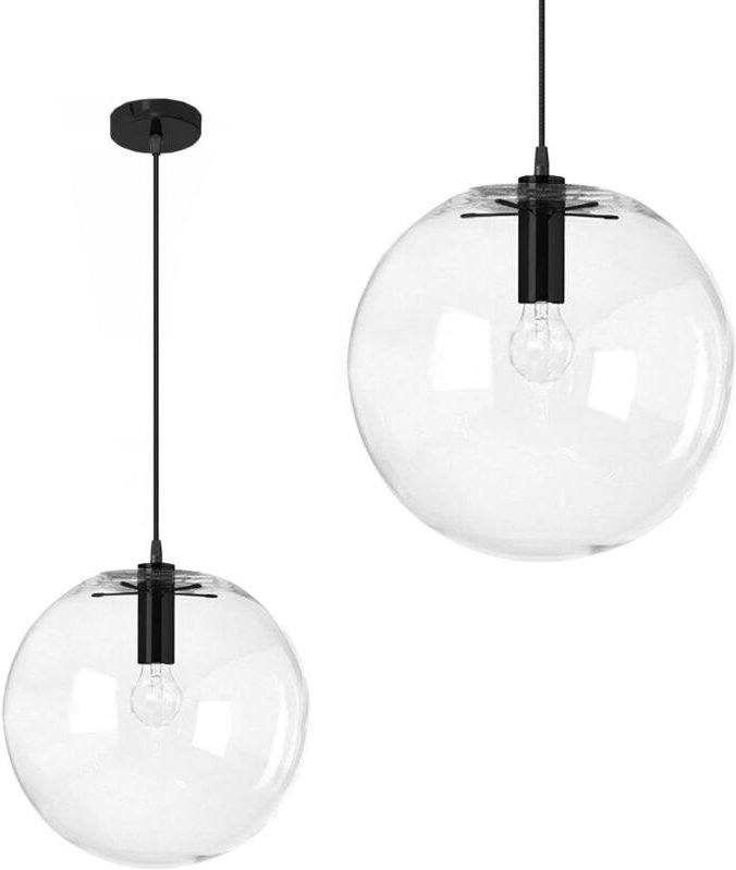 Toolight - hängelampe glas lassi black 30 cm