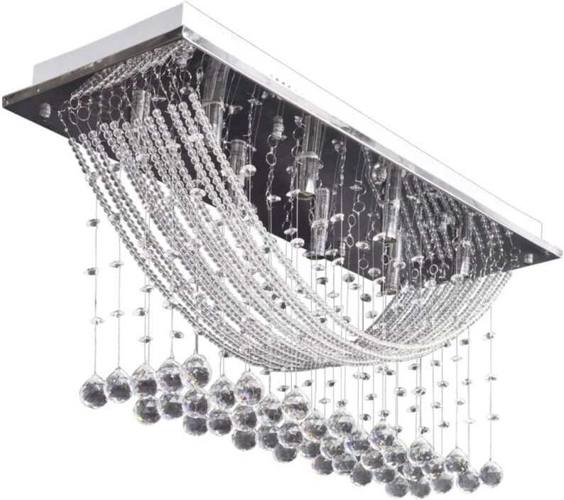 Thumbnail - Weiße Deckenlampe mit funkelnden Glasperlen 8 x G9 29 cm Vidaxl