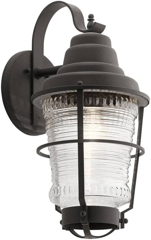 Wandlampe Außenlampe Terrassenleuchte Wandleuchte Glas IP44 1x E27 h 55,1 cm