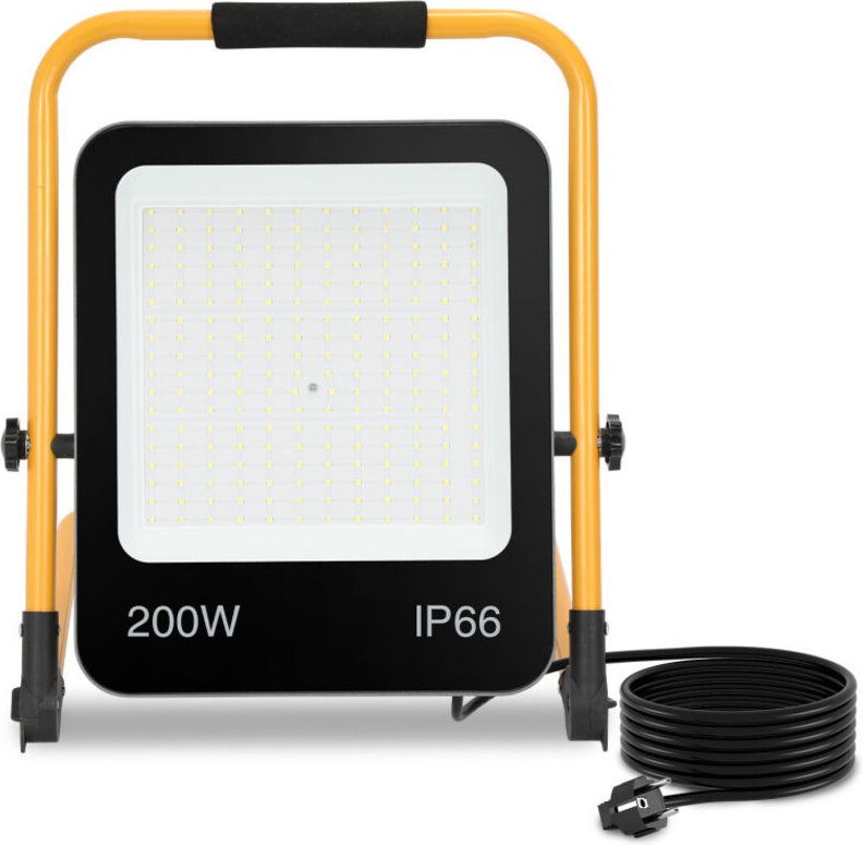 SWANEW LED Baustrahler Fluter stativ 6000K Austellenlampe LED Fluter Floodlight IP66 200W