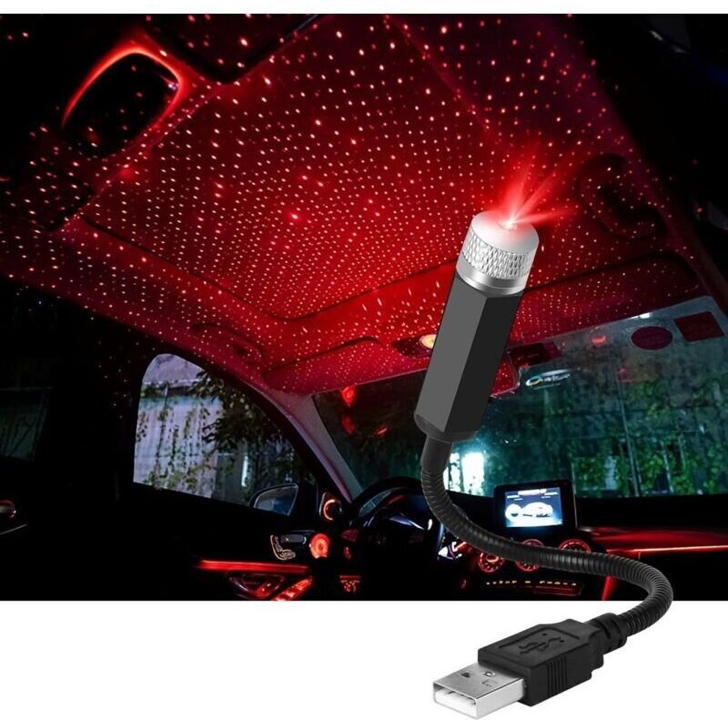 Ambientebeleuchtung, USB-Autodachleuchte, Sternenhimmel-Atmosphäre, LED-Projektor, Rotlicht, einstellbares Nachtlicht, M...