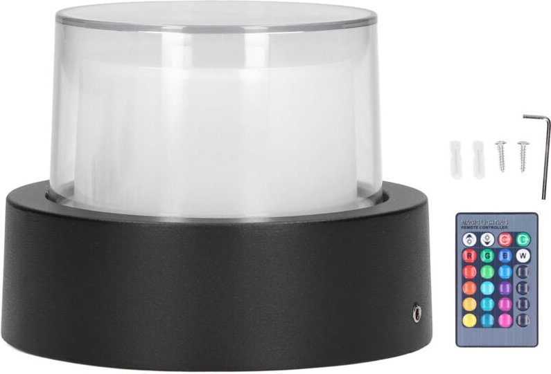 Runde RGB-Wandleuchte, helle, runde Wandleuchte im Retro-Stil mit Fernbedienung, korrosionsbeständig, 500 lm, für Spiege...